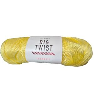 Big Twist Tranquil 100% Acrylic Yarn Buttercream Yellow 371 Yds Knitting Crochet